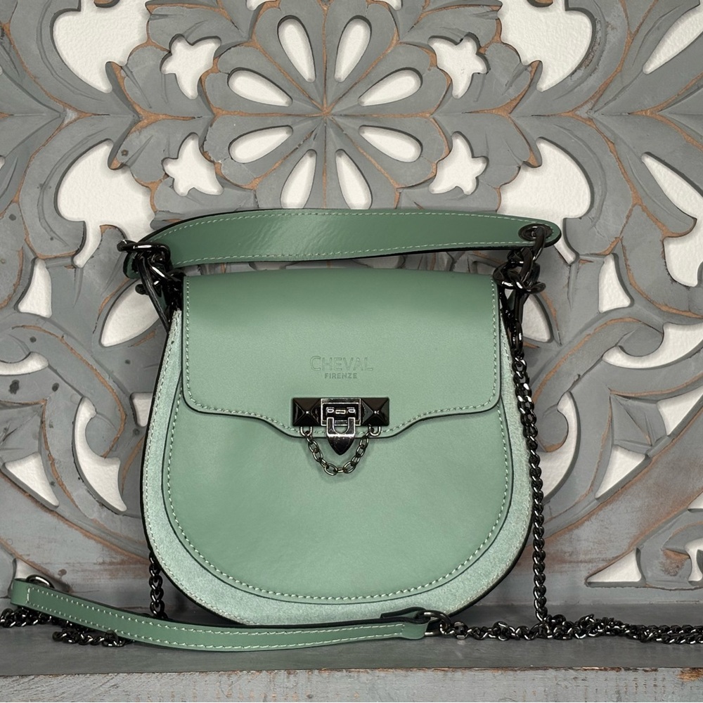 Cheval Firenze Green Italian Leather Crossbody Bag